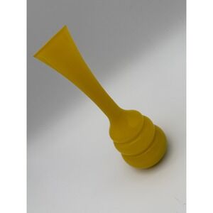 Vintage Mid Century Modern Yellow Cased Glass Triple Bulb Bud Vase 10.25 Inch